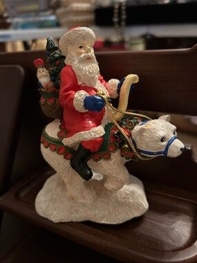 Santa on Polar Bear 1996 Santa.in Norway at Santa around the World Christmas